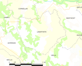 Mapa obce Labarthète