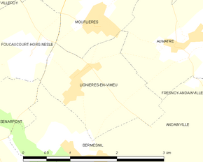 Poziția localității Lignières-en-Vimeu