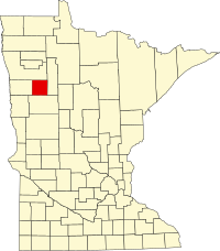 Map of Minesota highlighting Mahnomen County