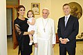 Juliana Awada, Antonia Macri, Papst Franziskus und Mauricio Macri im Vatikan (2013)