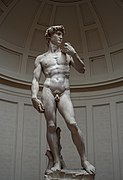Obra de Miguel Ángel, el David, considerada la más grande representación artística de la figura masculina.