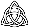 Triquetra entrelazada cun círculo como símbolo trinitario (un "nó da Trindade")