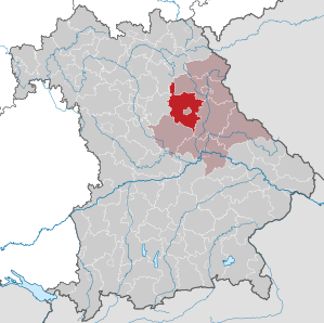 Beliggenheden af Landkreis Amberg-Sulzbach i Bayern (klikbart kort)