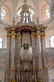 Der Kanzelaltar der St.-Johannes-Kirche in Castell, aus unterfränkischem Alabaster