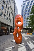 Interior courtyard of Central Saint Giles showing Steven Gontarski's sculpture Ob 8