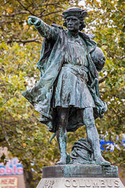 Estátua de Colombo, Providence, Rhode Island, erguida em 1892, removida em 2020