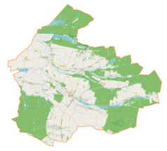 Mapa konturowa gminy Cieszanów, w centrum znajduje się punkt z opisem „Kowalówka”