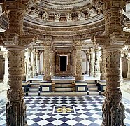 Dilwara Temples are famous for their use of marble and intricate marble carvings.