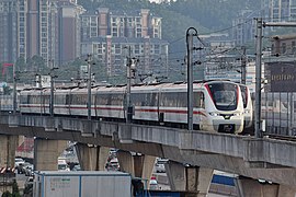 A line 2 train at Humen Railway Station