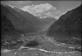 Valle Leventina mit Pizzo Forno im Hintergrund, historisches Luftbild von Werner Friedli (1953)