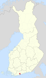 Location of Espoo in Finland
