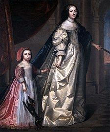 Françoise Marguerite du Plessis Chivré (1608–1689), Nichte von Richelieu und Gemahlin von Antoine III. de Gramont, mit ihrem Sohn Antoine-Charles IV. de Gramont (1641–1720), comte de Louvigny, ca. 1645