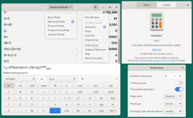 Скриншот программы GNOME Calculator