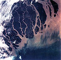 Vista del delta del Ganges, entre Bangladés e India
