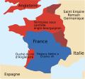 1422 (après le traité de Troyes) : Territoires contrôlés par Henri VI d'Angleterre Territoires contrôlés par Philippe III de Bourgogne Territoires contrôlés par Charles VI de France