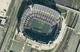 Vue aérienne du M&T Bank Stadium.