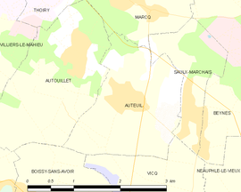 Mapa obce Auteuil