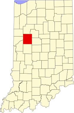 Karte von Tippecanoe County innerhalb von Indiana