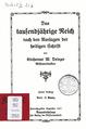 Das tausendjährige Reich nach den Aussagen der heiligen Schrift