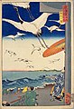 図 k.「東海道名所之内 由比ケ浜」（歌川芳年）（通称「御上洛東海道」）。