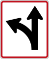 (R4-3) This Lane May Proceed Straight or Turn Left