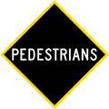 Old version of Watch for pedestrians crossing (1960-1987)