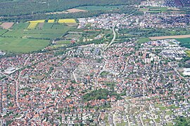 Nußloch aus der Luft von Südosten nach Nordwesten