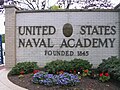 A sign at the entrance to the USNA