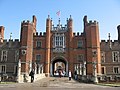 View of the West Entrance with the King's Beasts on either side of the bridge