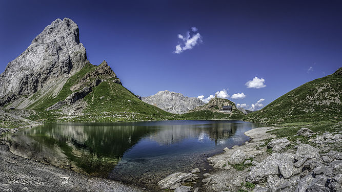 View of Wolayersee und Umgebung (Wolayer See and environs) Nature Reserve, Carinthia, Austria, by GeKo15