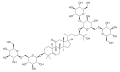 Deutsch: Struktur von 11-oxo-Mogrosid V English: Structure of 11-oxo-mogroside V