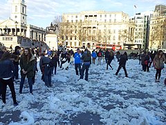 Aftermath of mass flashmob pillow fight in Trafalgar Square for International Pillow Fight Day 2013.jpg