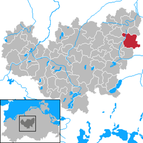 Poziția Altkalen pe harta districtului Güstrow