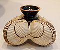 Fancy aryballos in the form of three cockle shells, 6th century BC