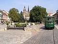 Historical tram on Main Street during an annual event