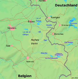 Mapa de los Hautes-Fagnes