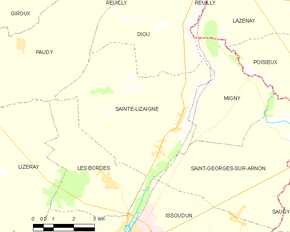 Poziția localității Sainte-Lizaigne