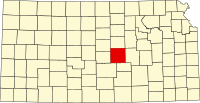 Map of Kanzas highlighting McPherson County