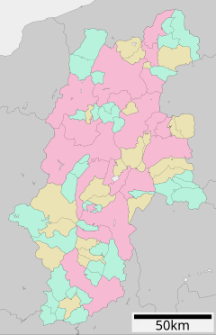 東海大学付属諏訪高等学校の位置（長野県内）