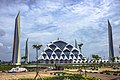 Al Jabbar Grand Mosque with Modern and local ethnic style architecture in Bandung, Indonesia