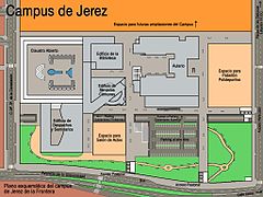 Plano esquemático del Campus de Jerez
