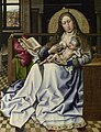 Robert Campin's Madonna and Child is asymmetrical. 1430