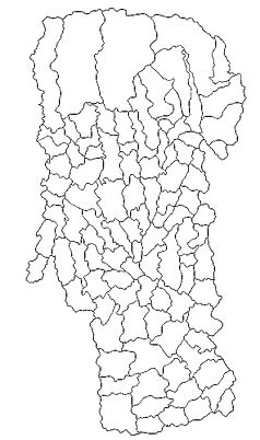 Mapa konturowa okręgu Ardżesz, w centrum znajduje się punkt z opisem „Mioveni”