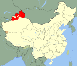 東トルキスタン共和国の位置