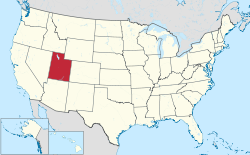 अमेरिका के नक्शा जेह में Utah के हाइलाइट कइल गइल बा