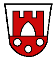 Gemeinde Münster Geteilt von Silber und Rot; oben ein gezinntes rotes Burgtor, unten drei, zwei zu eins gestellte silberne Kugeln.