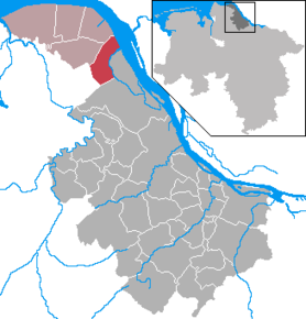Poziția Wischhafen pe harta districtului Stade