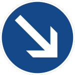 Kör höger om skylten