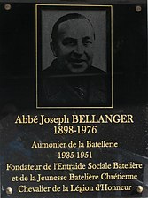 Plaque de l'abbé Joseph Bellanger.