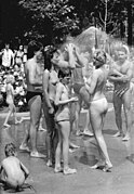Shower at an amusement park in Berlin, Germany (1987)